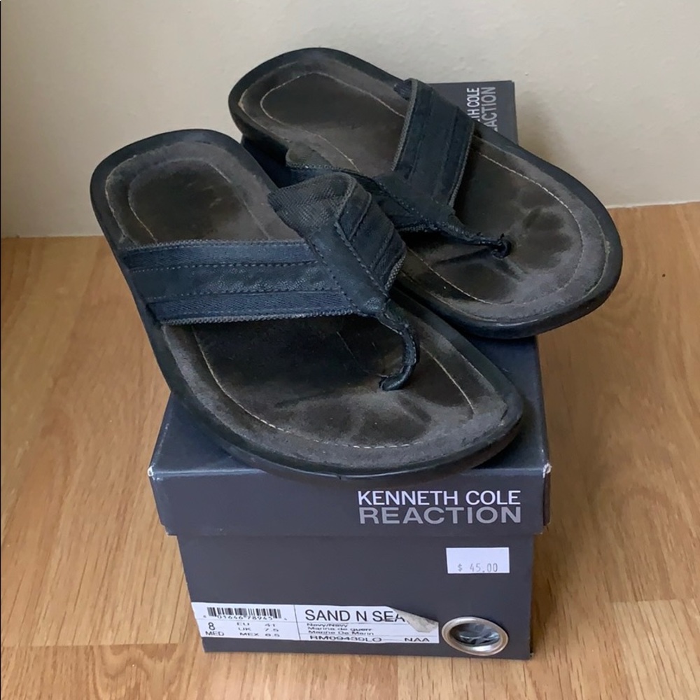 Kenneth Cole Reaction Navy Flip Flop Size 8